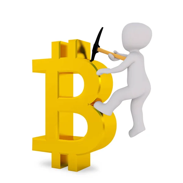 Mineração Bitcoin Pelo Homem — Fotografia de Stock