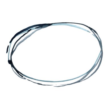 Suluboya yuvarlak çerçeve beyaz arka plan üzerinde izole. Elle çizilmiş 