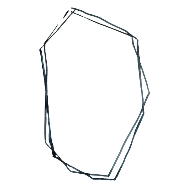 Акварельна геометрична рамка ізольована на білому тлі. Рука доктора — стокове фото