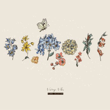 Klasik vektör çiçek tebrik kartı. Bir düğün davetiyesinin dekorasyonu