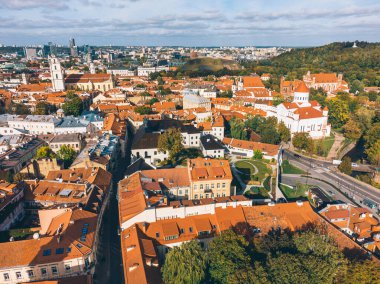 Vilnius Eski Kasabasının Eski Binaları, Litvanya Hava Görüntüsü