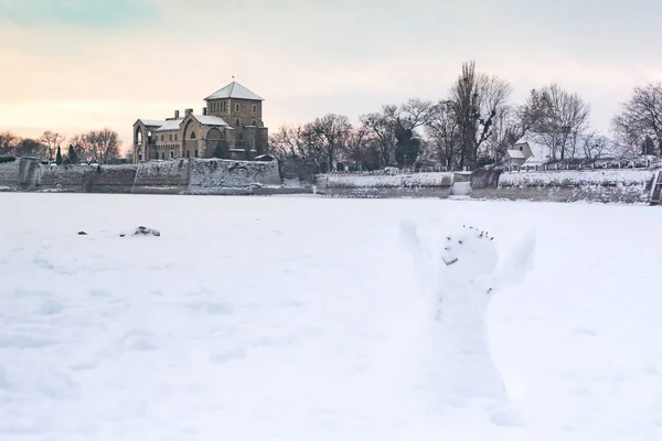 Castillo Tata Hungría Invierno — Foto de Stock