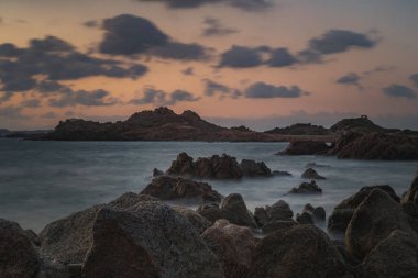 La Maddalena Adası manzarası, Cala Trinita manzarası, Sardunya, İtalya