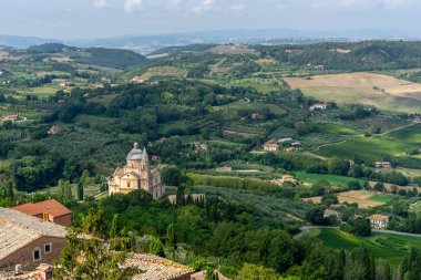 Montepulciano Siena Toskana İtalya san Biagio Tapınağı kilise Ortaçağ Köyü ülke