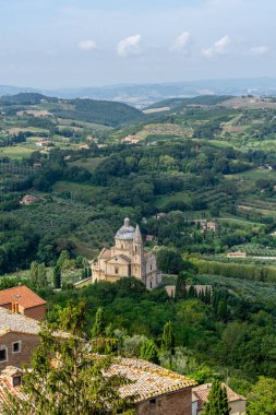 Montepulciano Siena Toskana İtalya san Biagio Tapınağı kilise Ortaçağ Köyü ülke