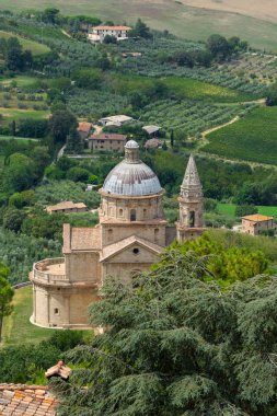Montepulciano Siena Toskana İtalya san Biagio Tapınağı kilise Ortaçağ Köyü ülke