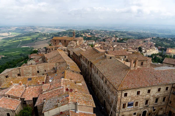 Montepulciano Siena Tuscany Italia View Tower Medieval Village House Roof — Stock Photo, Image