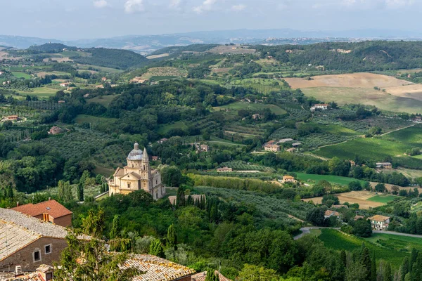 Montepulciano Siena Toskana İtalya san Biagio Tapınağı kilise Ortaçağ Köyü ülke