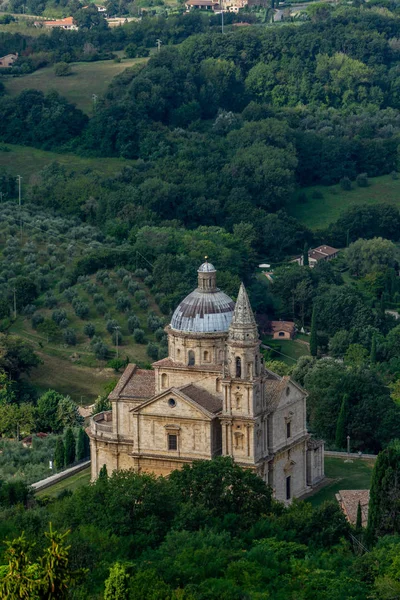 Montepulciano Siena Tuscany Italia San Biagio Temple Church Medieval Village — Stock Photo, Image