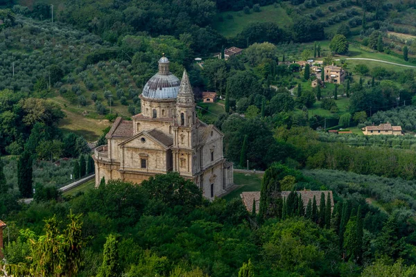 Montepulciano Siena Toskania Italia San Biagio Świątyni Kościoła Średniowiecznego Miasteczka — Zdjęcie stockowe