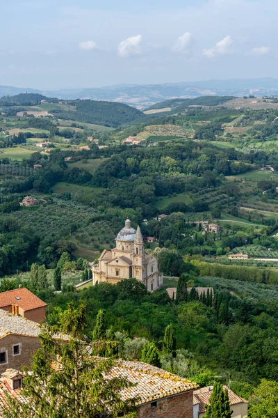 Montepulciano Siena Toskana İtalya san Biagio Tapınağı kilise Ortaçağ Köyü ülke