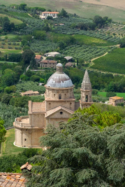 Montepulciano Siena Tuscany Italia San Biagio Temple Church Medieval Village — Stock Photo, Image