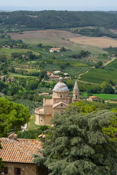 Montepulciano Siena Tuscany Italia San Biagio Temple Church Medieval Village — Stock Photo, Image