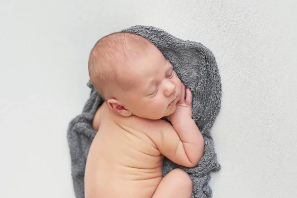 Newborn Boy White Background — Stock Photo, Image