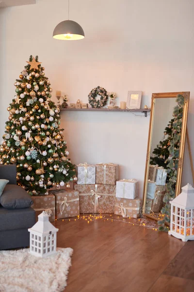 Vánoční Dekorace Obývací Pokoj — Stock fotografie