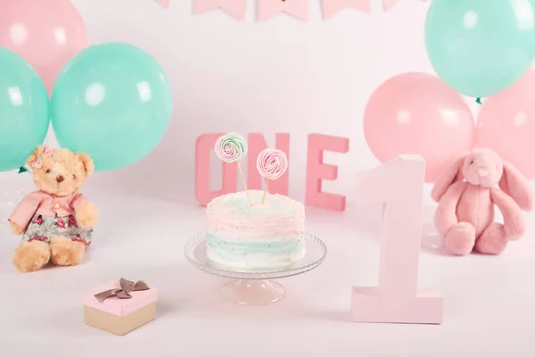 Födelsedag Cake Smash Decor — Stockfoto