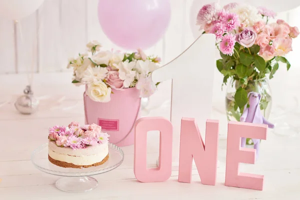 Födelsedag Cake Smash Decor — Stockfoto