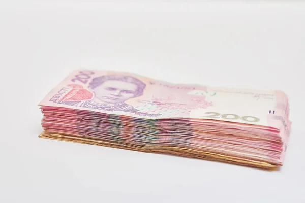 Ukrainian Money Hryvnia White Background — Stock Photo, Image