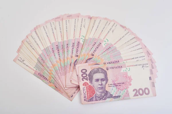 Ukrainian Money Hryvnia White Background — Stock Photo, Image