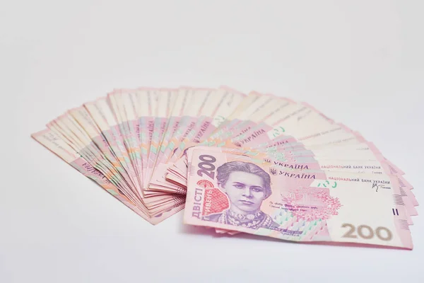 Ukrainian Money Hryvnia White Background — Stock Photo, Image