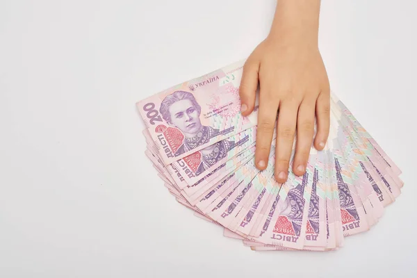 Ukrainisches Geld Griwna Auf Weißem Hintergrund — Stockfoto