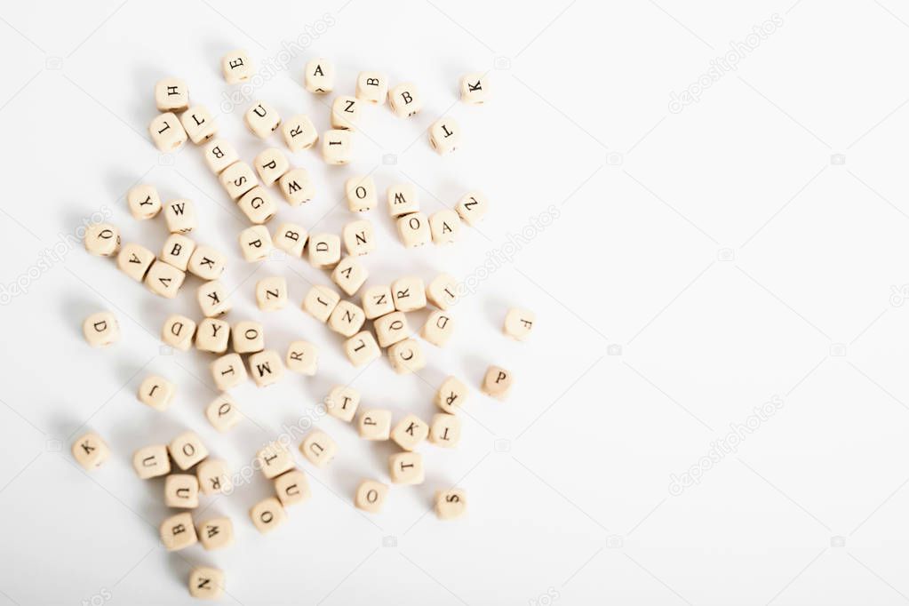 alphabet letters on white background