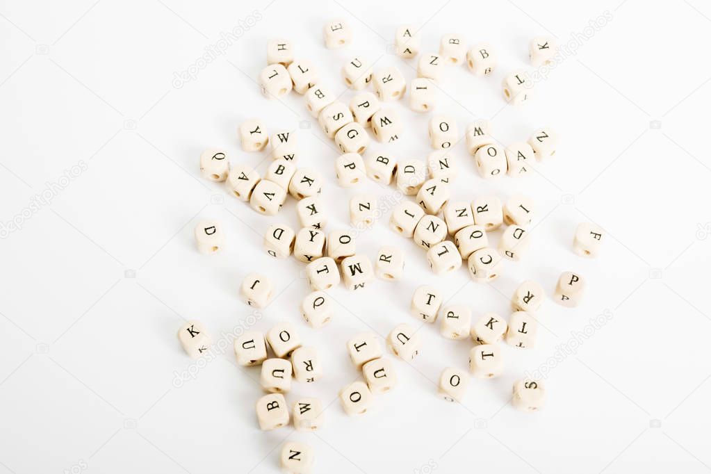 alphabet letters on white background