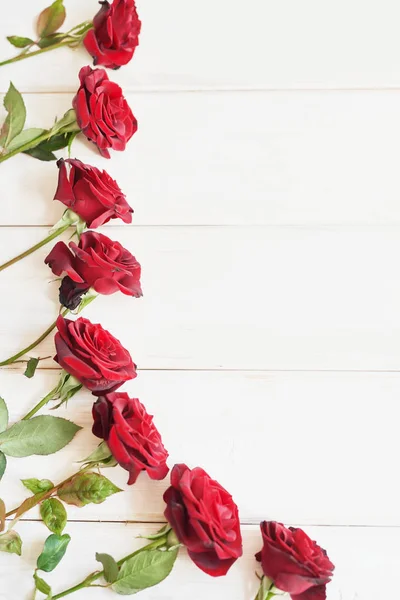 Κόκκινα Τριαντάφυλλα Υπόδειγμα Ευχετήριας Κάρτας — Φωτογραφία Αρχείου