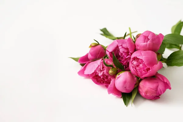 牡丹の花束 牡丹の豊富な束 母の日の挨拶カード 女性の日 バレンタインデー コピースペース 春や夏の花とグリーティングカード 結婚式の招待状 — ストック写真
