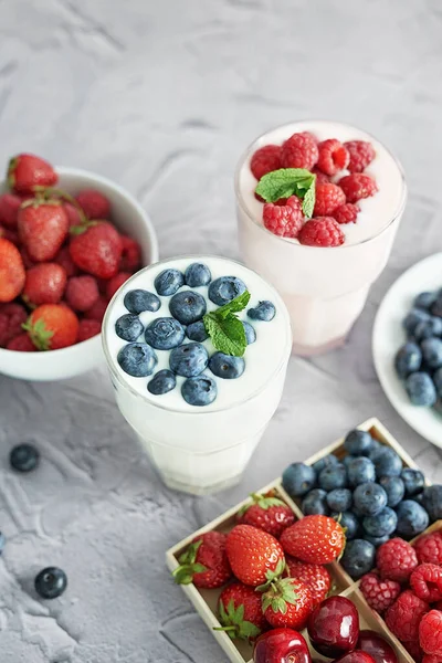 Cóctel Yogur Parfait Desintoxicación Natural Helado Líquido Comida Saludable Desayuno —  Fotos de Stock