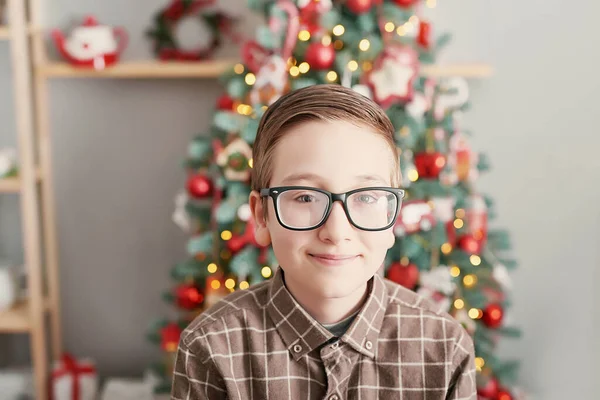 Niño Fondo Del Concepto Árbol Navidad Feliz Año Nuevo Vacaciones — Foto de Stock