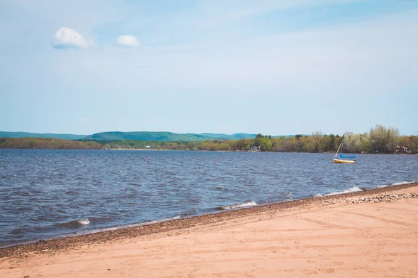 Maskinonge Lake Gabriel Brandon Quebec Canada Windy Summer Day Landscape — Stock Photo, Image