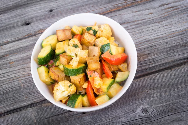 Tazón Curry Tofu Vegano Delicado — Foto de Stock