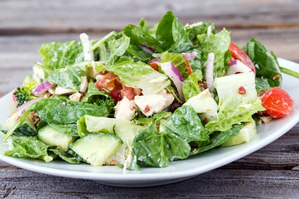 Kip Groenten Gemengde Salade Met Spek — Stockfoto