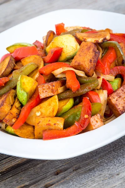 Sofrito Picante Tofu Fideos Arroz — Foto de Stock