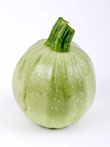 Acht Ball Zucchini Squash Zucchini Über Weißem Hintergrund Cucurbita Pepo — Stockfoto
