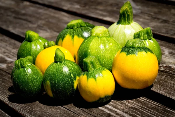 Mini zucchini ball eight ball squash courgette — Stock Photo, Image