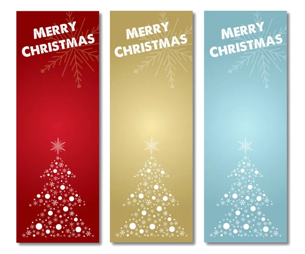 Merry Christmas Vertical Banner Label Vector Illustration Shadow Eps — Stock Vector