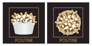 Poutine quebec yemek patates kızartması, sos ve peynir curds