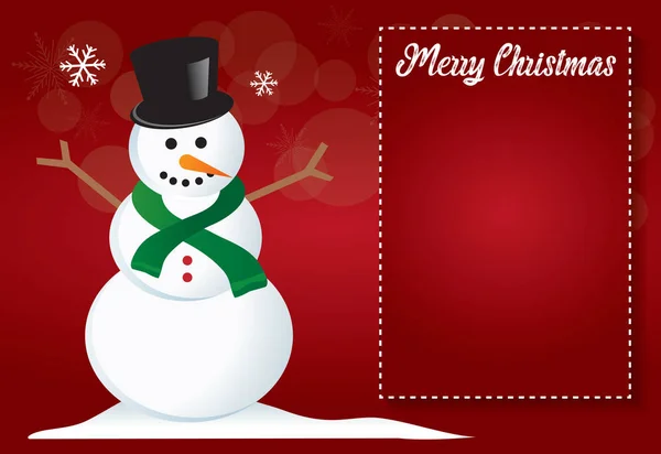 Christmas Invitation Background Frame Illustration Vector Snowman — Stock Vector