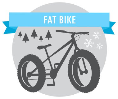 fat bike mountain bicycle sport emblem vector clipart