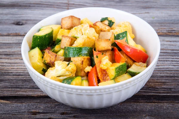 Tazón Curry Tofu Vegano Delicado — Foto de Stock