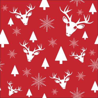 kırmızı kış Noel seamless modeli