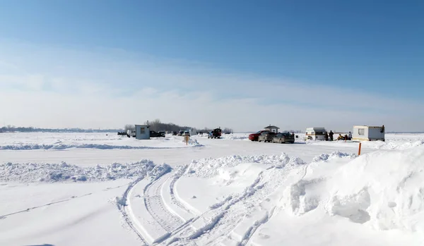 Contrecoeur Canada Febbraio 2019 Parco Pesca Sul Ghiaccio — Foto Stock