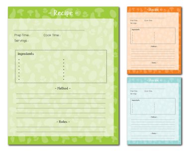 Tarif şablonu gıda arka plan vektörü