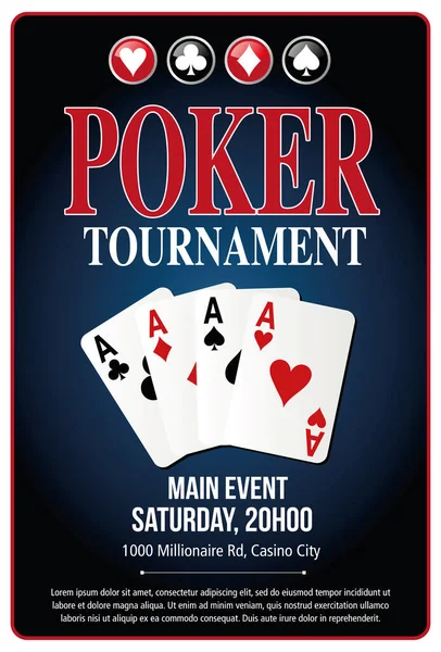 stock vector Casino Poker Tournament poster background blue template design in vector with layer and text outlined 