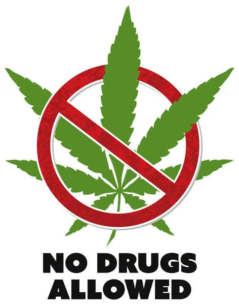 Inga Droger Tillåtna Märker Marijuana Cannabis Förbud Symbol Vektor Design — Stock vektor