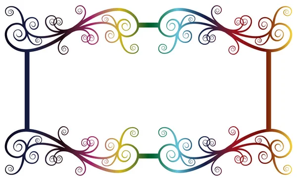 Rainbow Blumenwirbel Bilderrahmen Für Ein Logo Einen Text Oder Ein — Stockvektor