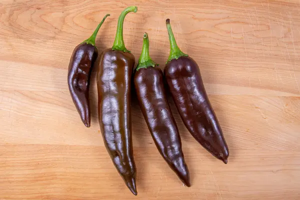 Meksika Dan Negro Valle Brown Chile Capsicum Annuum Biberi — Stok fotoğraf