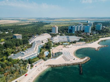Neptun-Olimp Resort, Karadeniz Romanya hava dron görünümü